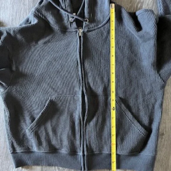 Auden Two-Piece Lounge Set Hooded Sweatshirt Full Zip Sweatpants Gray Women's S - Picture 6 of 14